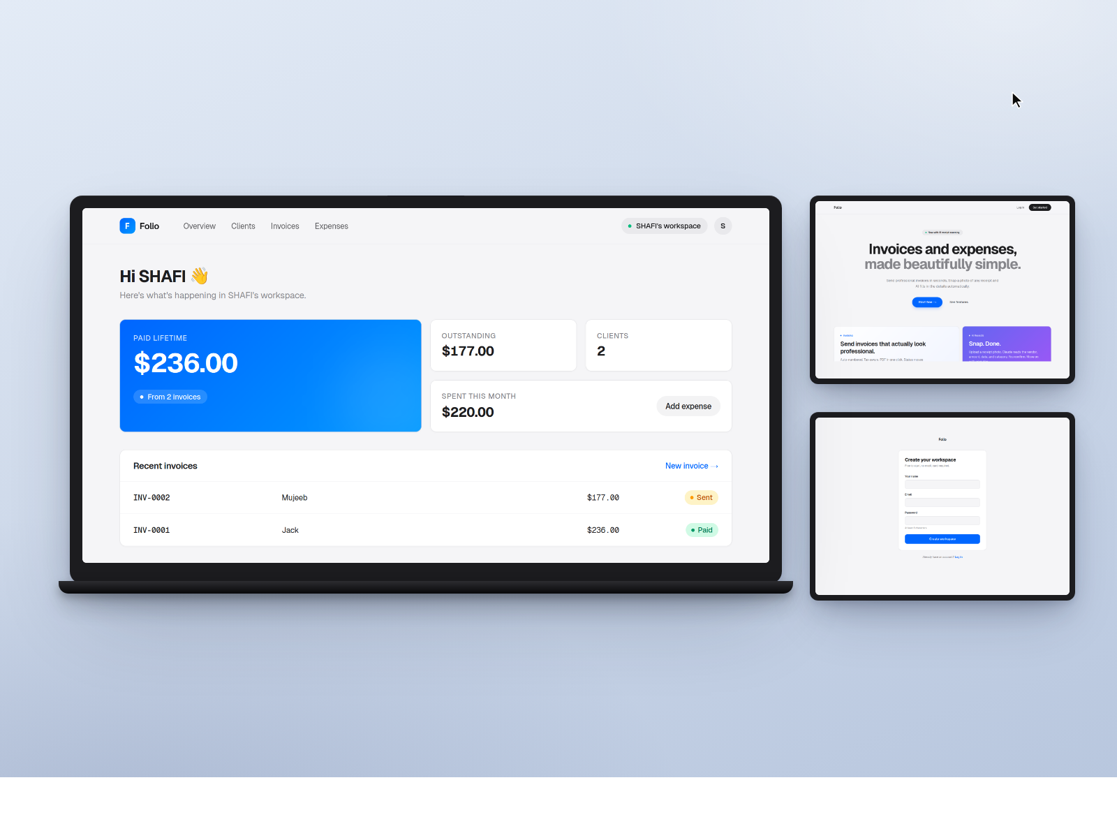 Folio — Invoicing & Expense SaaS